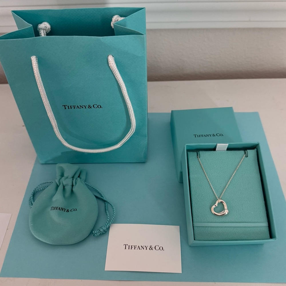 Tiffany & Co. Sterling Silver Elsa Peretti Open Heart Necklace